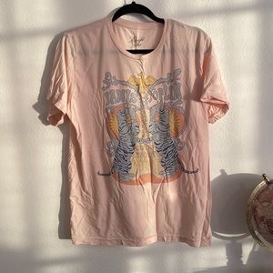 Pink Janis Joplin oversized concert tee
